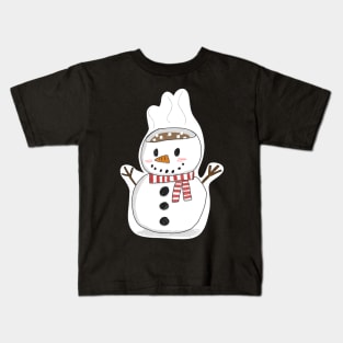 Snowman hot chocolate mug Kids T-Shirt